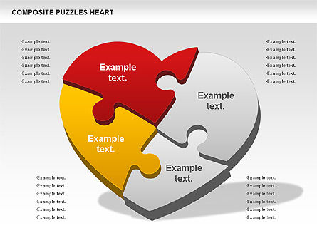 Corazón del rompecabezas, Diapositiva 4, 01068, Diagramas de puzzle — PoweredTemplate.com