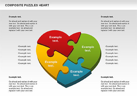 Corazón del rompecabezas, Diapositiva 6, 01068, Diagramas de puzzle — PoweredTemplate.com