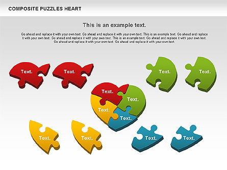 Puzzle coração, Deslizar 8, 01068, Diagramas em Puzzle — PoweredTemplate.com