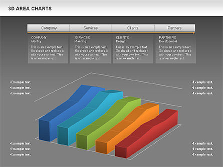 3d gráfico de área (dados movidos), Deslizar 12, 01069, Modelos de Negócio — PoweredTemplate.com