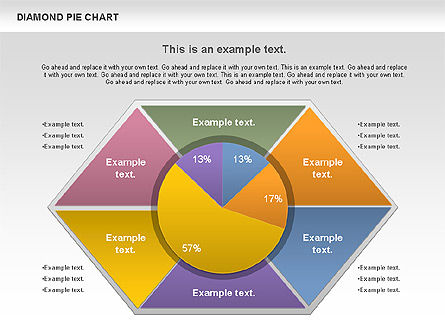 Diamond Pie Chart, PowerPoint Template, 01071, Pie Charts — PoweredTemplate.com