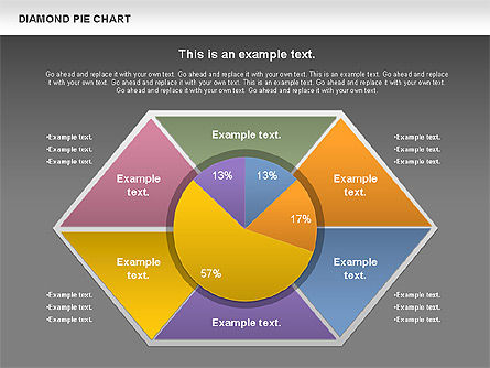 Diamond Pie Chart, Slide 12, 01071, Pie Charts — PoweredTemplate.com