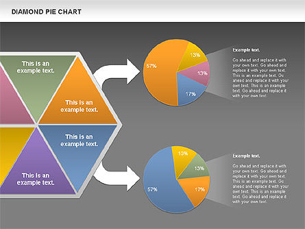 Diamond Pie Chart, Slide 14, 01071, Pie Charts — PoweredTemplate.com