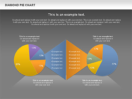 Diamond Pie Chart, Slide 15, 01071, Pie Charts — PoweredTemplate.com