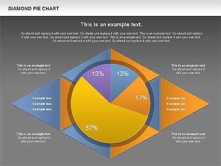 Diamond Pie Chart, Slide 16, 01071, Pie Charts — PoweredTemplate.com