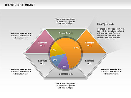 Diamond Pie Chart, Slide 5, 01071, Pie Charts — PoweredTemplate.com