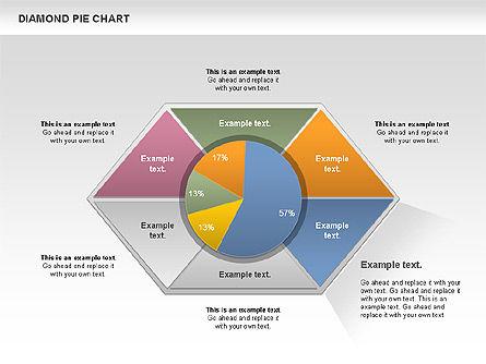 Diamond Pie Chart, Slide 6, 01071, Pie Charts — PoweredTemplate.com