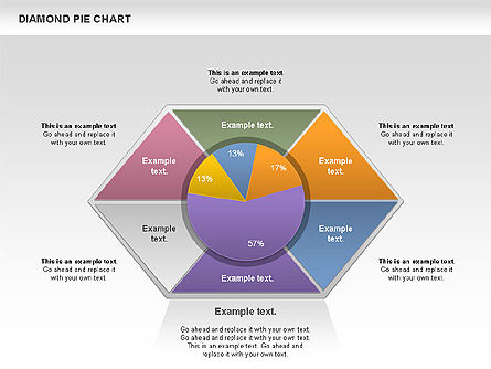 Diamond Pie Chart, Slide 7, 01071, Pie Charts — PoweredTemplate.com