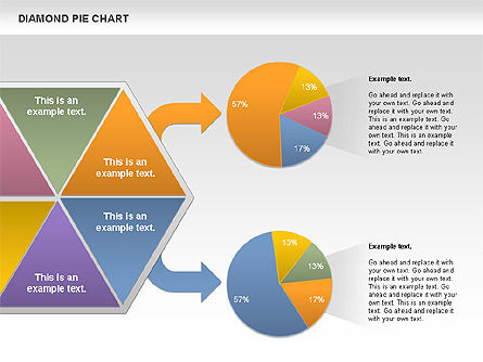 Diamond Pie Chart, Slide 9, 01071, Pie Charts — PoweredTemplate.com