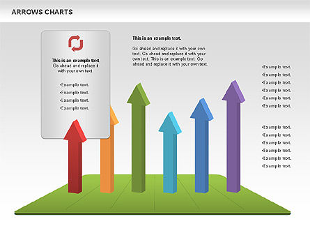 Diagrama de escenario con flechas, Plantilla de PowerPoint, 01077, Diagramas de la etapa — PoweredTemplate.com