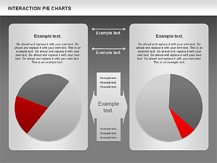 Interaction Pie Charts Diagram, Slide 12, 01078, Pie Charts — PoweredTemplate.com