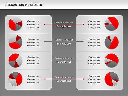 Interaction Pie Charts Diagram, Slide 13, 01078, Pie Charts — PoweredTemplate.com