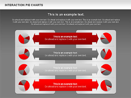 Interaction Pie Charts Diagram, Slide 14, 01078, Pie Charts — PoweredTemplate.com