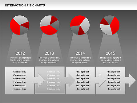 Interaction Pie Charts Diagram, Slide 15, 01078, Pie Charts — PoweredTemplate.com