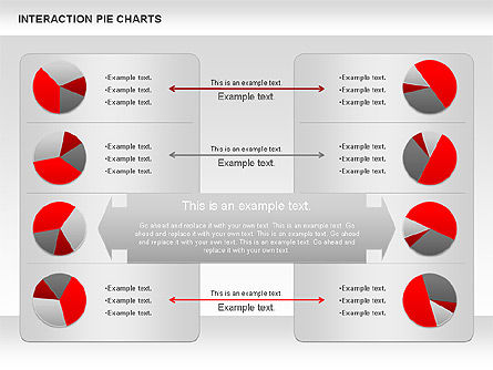 Interaction Pie Charts Diagram, Slide 5, 01078, Pie Charts — PoweredTemplate.com