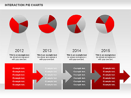 Interaction Pie Charts Diagram, Slide 8, 01078, Pie Charts — PoweredTemplate.com