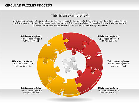 Doughnut puzzel grafiek, Dia 11, 01081, Puzzeldiagrammen — PoweredTemplate.com