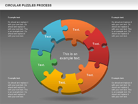 Gráfico del rompecabezas del buñuelo, Diapositiva 12, 01081, Diagramas de puzzle — PoweredTemplate.com
