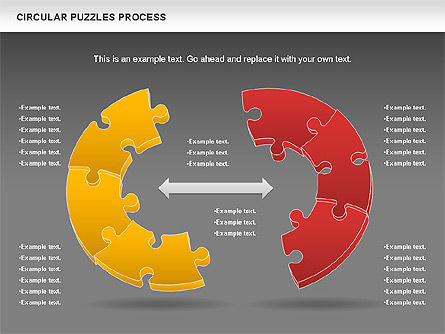 Donut puzzle chart, Deslizar 16, 01081, Diagramas em Puzzle — PoweredTemplate.com