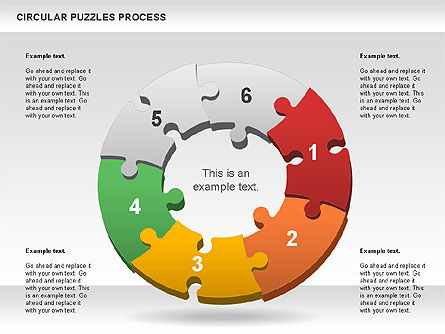 Donut puzzle chart, Deslizar 6, 01081, Diagramas em Puzzle — PoweredTemplate.com