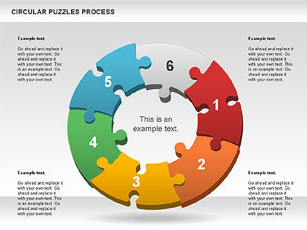 Grafico di puzzle Donut, Slide 7, 01081, Diagrammi Puzzle — PoweredTemplate.com