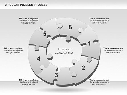 Doughnut puzzel grafiek, Dia 9, 01081, Puzzeldiagrammen — PoweredTemplate.com