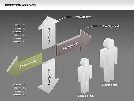 Hombres del palillo y flechas de dirección gratis, Diapositiva 12, 01082, Formas — PoweredTemplate.com