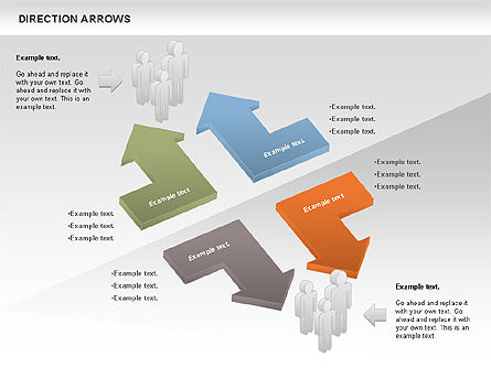Hombres del palillo y flechas de dirección gratis, Diapositiva 3, 01082, Formas — PoweredTemplate.com