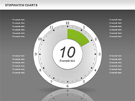 녹색 차트 초시계, 슬라이드 13, 01084, 파이 차트 — PoweredTemplate.com