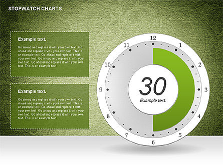 Stopwatch on Green Chart, Slide 5, 01084, Pie Charts — PoweredTemplate.com