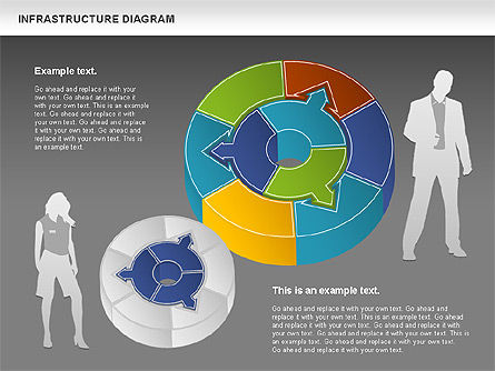 Werkwijze cirkel diagram - infrastructuur, Dia 13, 01085, Procesdiagrammen — PoweredTemplate.com