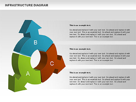 Werkwijze cirkel diagram - infrastructuur, Dia 7, 01085, Procesdiagrammen — PoweredTemplate.com