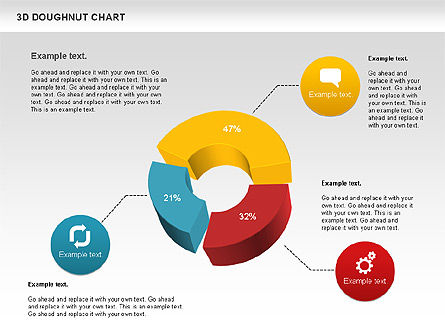 Bagan Donat 3d, Templat PowerPoint, 01086, Bagan Bulat — PoweredTemplate.com