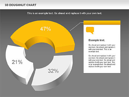 Gráfico de Donut 3D, Diapositiva 10, 01086, Gráficos circulares — PoweredTemplate.com