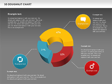 Gráfico de Donut 3D, Diapositiva 9, 01086, Gráficos circulares — PoweredTemplate.com