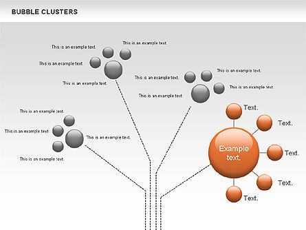 Bubble clusters grafiek, Dia 10, 01087, Graph Charts — PoweredTemplate.com