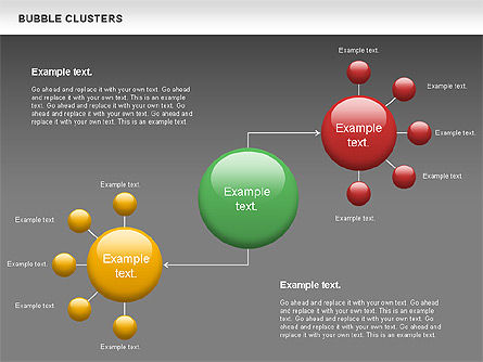 Bubble clusters grafiek, Dia 15, 01087, Graph Charts — PoweredTemplate.com