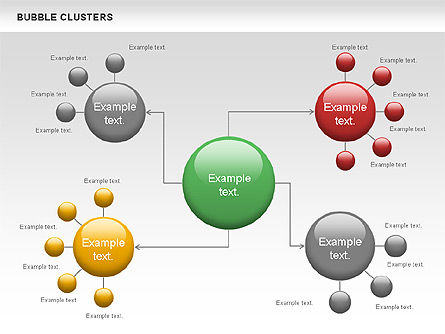Bubble clusters grafiek, Dia 5, 01087, Graph Charts — PoweredTemplate.com