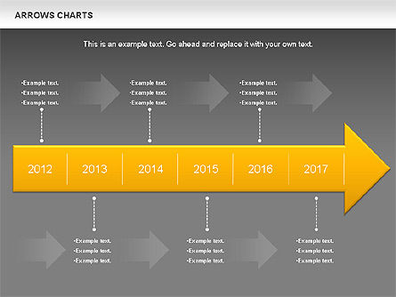 Diagramme de chronologie des flèches, Diapositive 16, 01088, Timelines & Calendars — PoweredTemplate.com