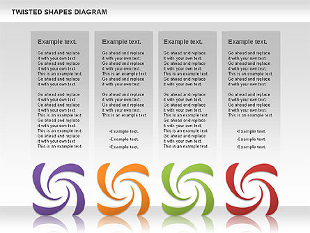 Twisted Shapes Diagram, Slide 10, 01090, Shapes — PoweredTemplate.com