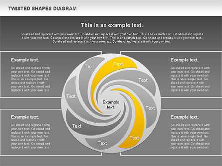 Twisted Shapes Diagram, Slide 12, 01090, Shapes — PoweredTemplate.com