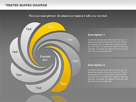 Twisted Shapes Diagram, Slide 13, 01090, Shapes — PoweredTemplate.com