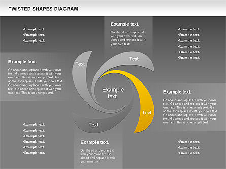 Twisted Shapes Diagram, Slide 14, 01090, Shapes — PoweredTemplate.com