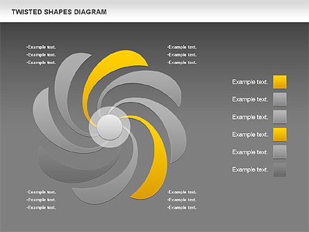 Twisted Shapes Diagram, Slide 15, 01090, Shapes — PoweredTemplate.com