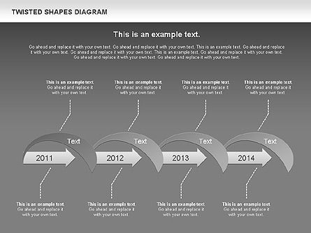 Twisted Shapes Diagram, Slide 16, 01090, Shapes — PoweredTemplate.com