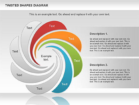 Twisted Shapes Diagram, Slide 3, 01090, Shapes — PoweredTemplate.com