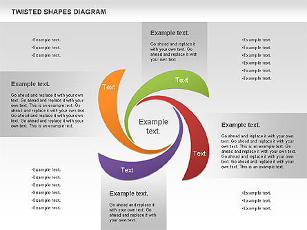 Twisted Shapes Diagram, Slide 6, 01090, Shapes — PoweredTemplate.com