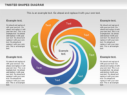 Diagrama de formas torcidas, Diapositiva 8, 01090, Formas — PoweredTemplate.com
