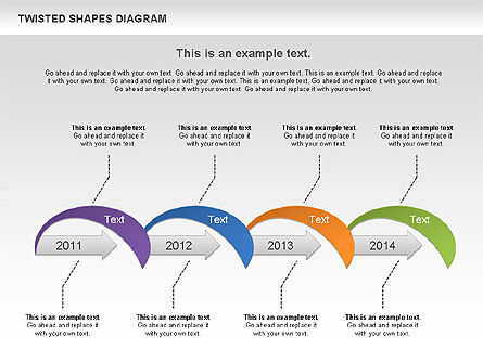 Diagrama de formas torcidas, Diapositiva 9, 01090, Formas — PoweredTemplate.com