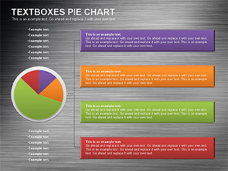 Textboxes gráfico de pizza, Deslizar 10, 01091, Gráficos circulares — PoweredTemplate.com